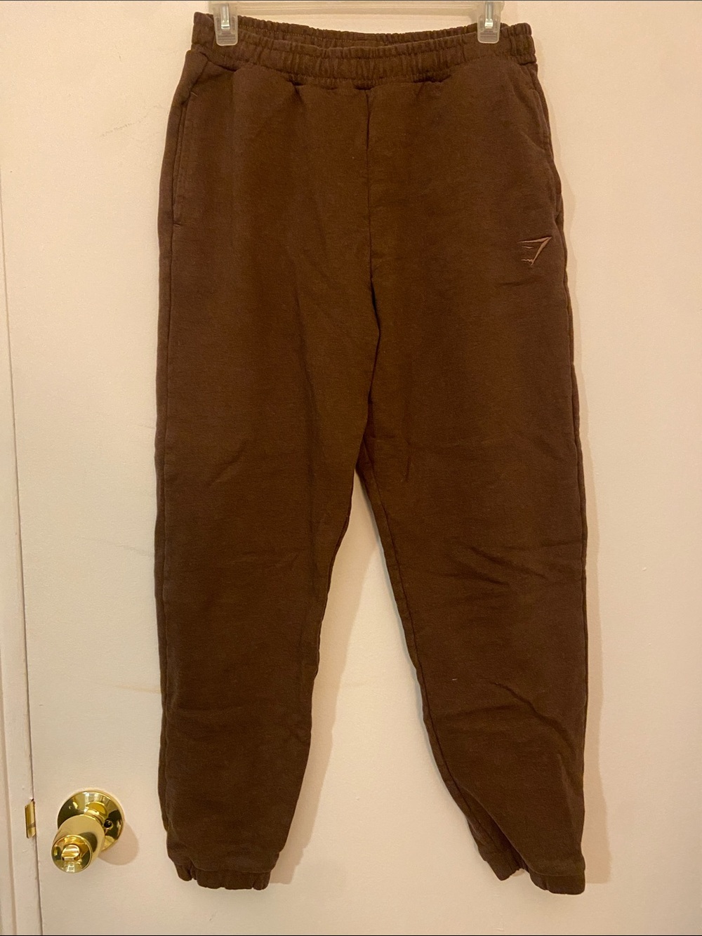 Gymshark Womens Dark Brown Terry Cotton Joggers
